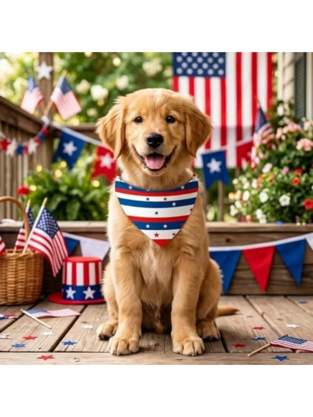 100 Pcs Veterans Day Dog Bandanas - Bulk for Small, Medium & Large Dogs